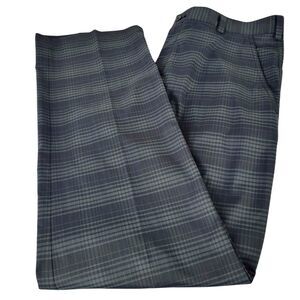 Nike Golf Pants Mens 34x32 Black Straight Leg Plaid Stretch Tech Performance